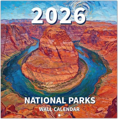2026 Calendar, National Parks Wall Calendar 2026, Jan. 2026 - Dec. 2026, 12'' x 2