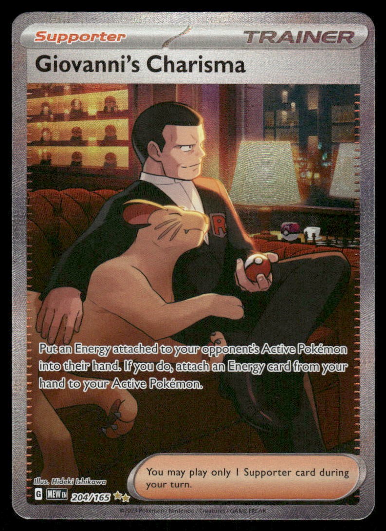 Pokemon Cards Giovanni's Charisma 204/165 151 Special Illustration Rare NM *2