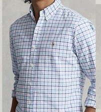 Polo Ralph Lauren Classic Fit Checked Oxford Button Down Shirt Size Medium Pink