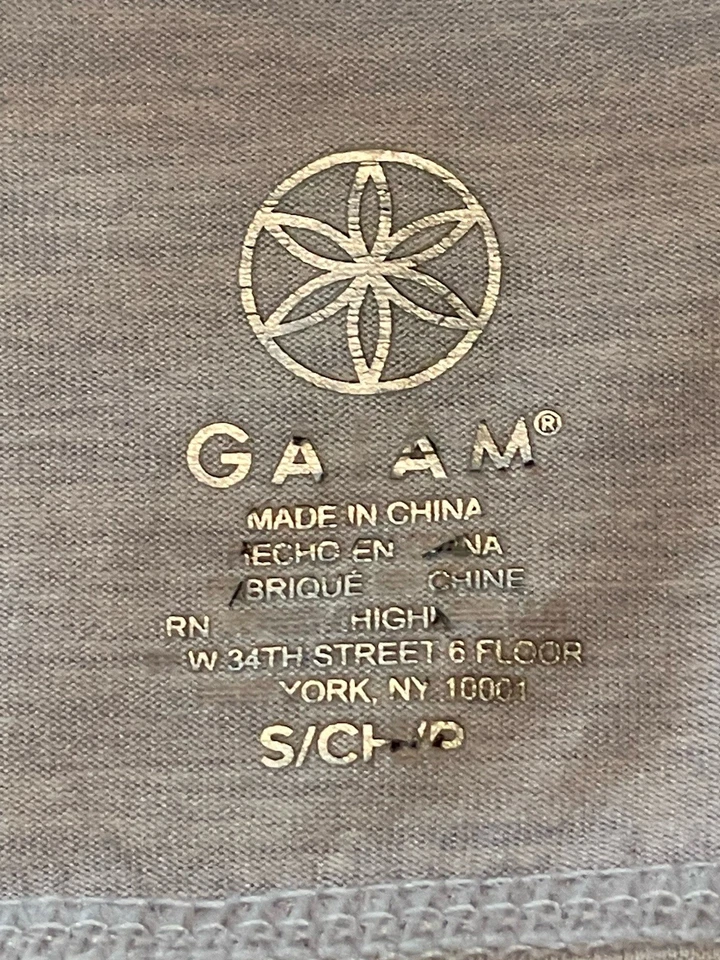 Gaiam Mujer’s S Azul Gris Manga Corta Atlético Yoga Entrenamiento Top Llave Agujero Trasero Foto 3 de 4