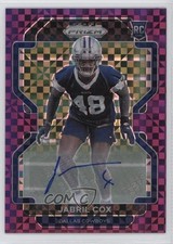 2021 Panini Prizm Rookie Purple Power Prizm Auto 47/49 Jabril Cox #394 Auto 0a6