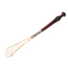 Long Wooden Shoehorn Stick, 15" Ergonomic Handle Shoe Lifter, Wide Plastic Tip
