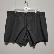 Kona Sol Women's 1X Black Nylon Drawstring Quik Dry Brief-Free Board Swim Shorts