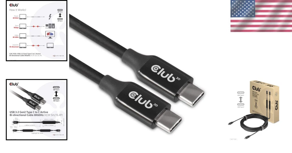 Dynamic USB Type C Bi-Directional Cable - Charge & Stream at 10Gbps, 5m - Image 2 of 4