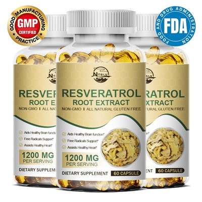 Resveratrol capsules help regulate metabolism and provide neuroprotection 60pcs