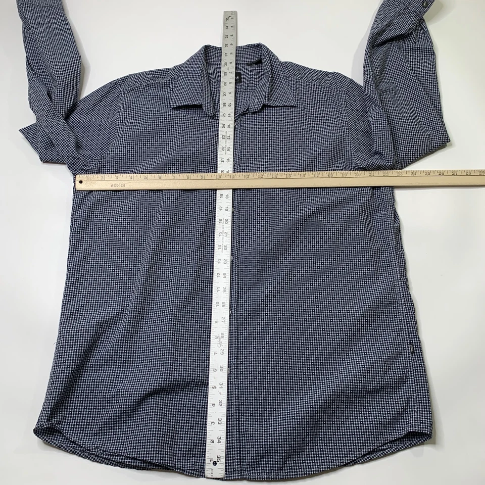 Hugo Boss Shirt Mens XL Extra Large Black Long Sleeve Gingham Check Cotton - Image 3 of 4