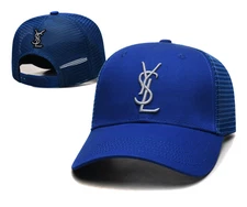 Yves Saint Laurent Unisex Adjustable Mesh Casual Baseball Cap YSL Hat Blue New