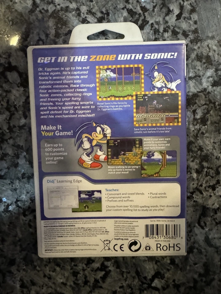 Sonic the Hedgehog 2008 Leapfrog Didj Custom Learning Game complete CIB - Image 3 of 4