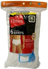 Hanes Men's Briefs Tagless Soft  Comfortable Size XL 40-42 6-Pack 100 Cotton