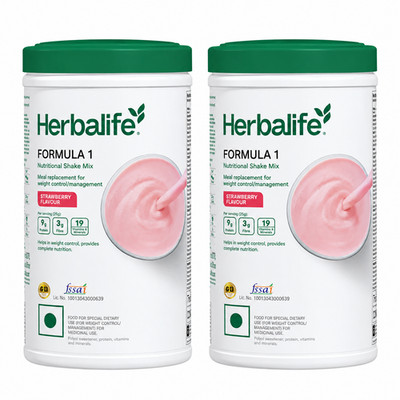 2 X Herbalife Formula 1 Healthy Meal Nutritional Shake ERDBEERE 500 GMS
