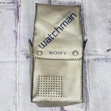 Vintage Sony Watchman Carrying Case Silver FM Stereo AM Radio TV Pouch Japan OS