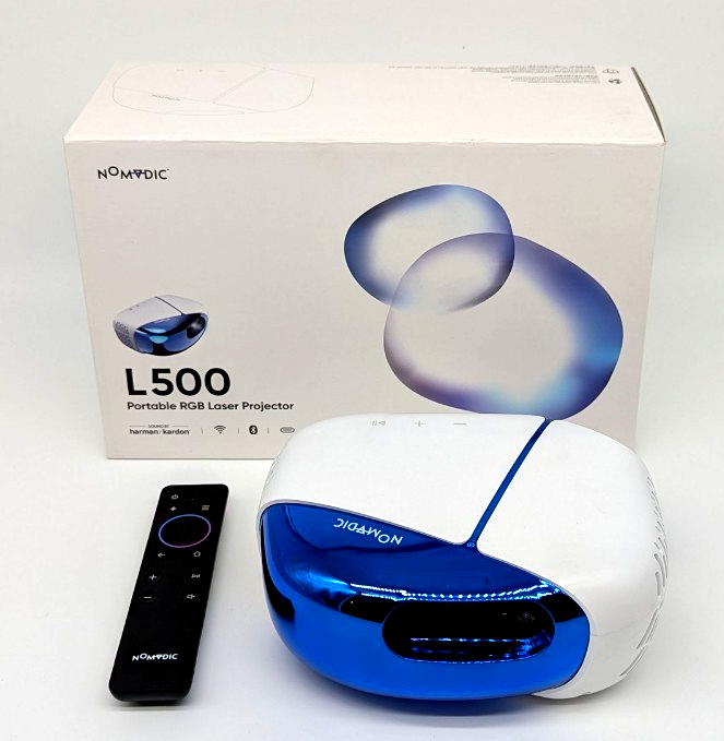 NOMVDIC L500 RGB Laser Projector Portable Full HD Harman Kardon Speaker - Boxed