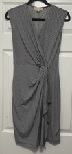 NWT Michael Kors Sleeveless Black/White Ruched Side Stretchy DressSz:XS