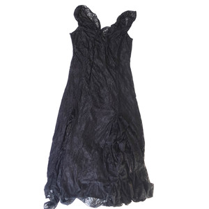chinese dress ladies Black Lace Overlay Split Maxi Dress  Selene Dress