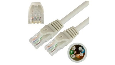 5902166334829 Patchcord UTP kat.5e kabel sieciowy LAN 2x RJ45 linka szary 30m NE