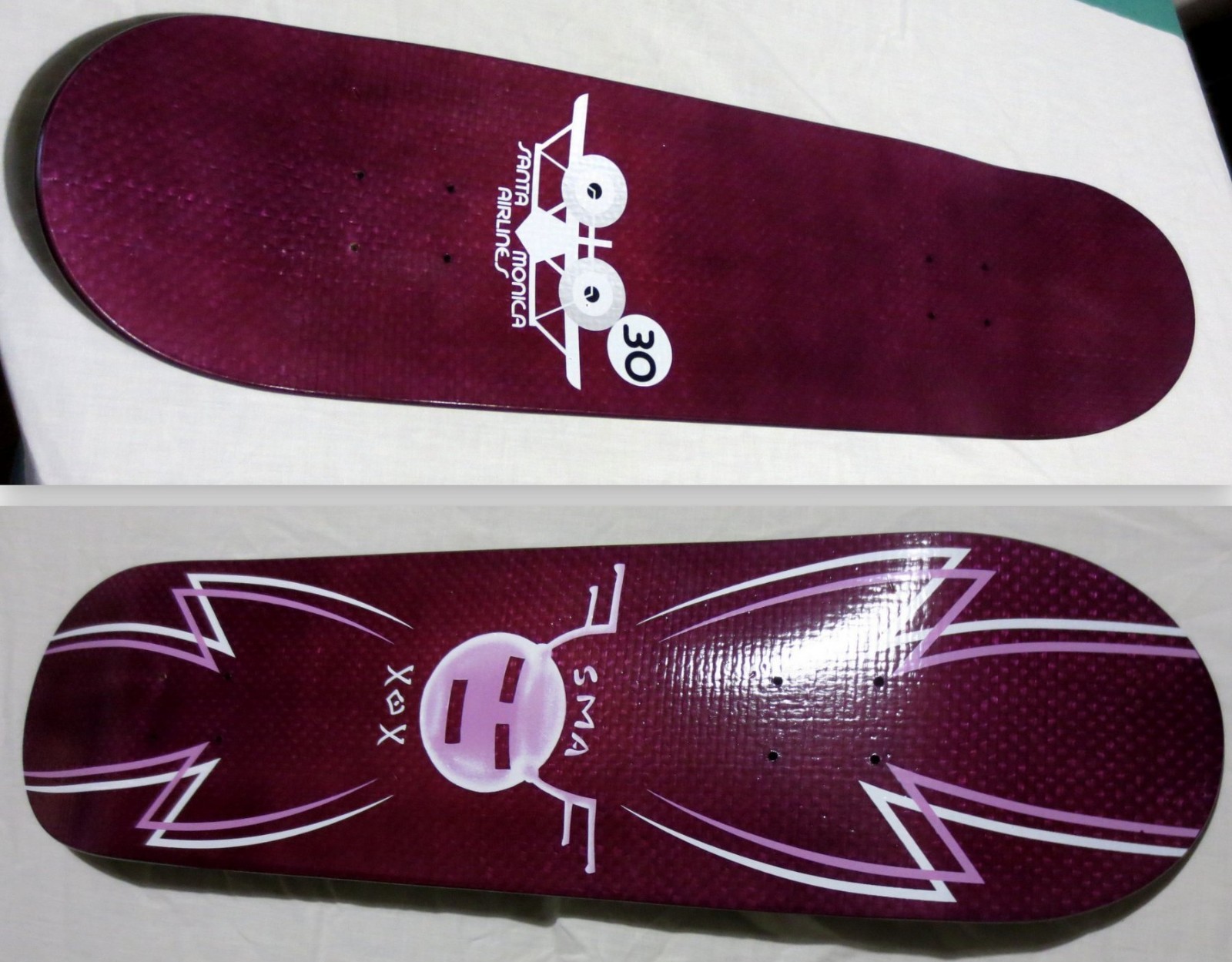 2008 SMA SANTA MONICA AIRLINES 30th Anniv Blackbird FIBERLAM Skateboard Deck NOS