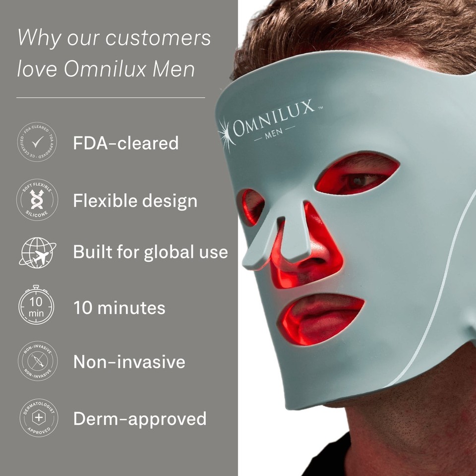 Led Line Mask NEW Omnilux Men's LED Mask Therapy Device Reduce Lines Wrinkles | eBay