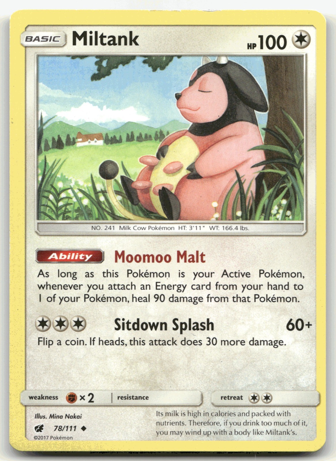 Miltank Uncommon SM - Crimson Invasion 78/111 NM