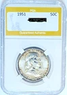1951 Low Mintage Gem ++ Proof Franklin Half Dollar Peripheral Toning
