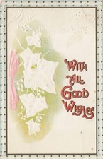 1912 Embossed "With All Good Wishes" Postcard, A.S. Meccan, Mahoning PA