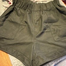 Zenana Elastic Waist Casual Shorts Olive Polyester Women  s S QP-1001A