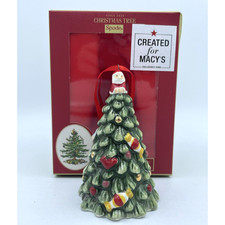 Spode Ornament Porcelain Christmas Decorated Tree 3.75" Original Box Macy's