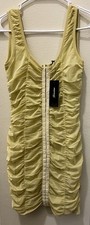 Women’s Bubble Patterning Pencil Body Con Mini Dress Plunging Neck Line Size S