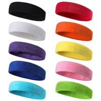 10 StüCk Sport StirnbäNder Baumwolle Elastische HaarbäNder FüR Damen Herren