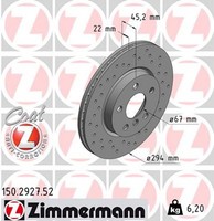 2X Bremsscheibe Sport Z Zimmermann 150.2927.52 FüR Mini BMW F56 F57 F45 F54 F55