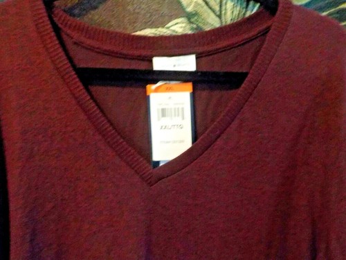 Lucky Brand Women’s Maroon Long Sleeve V Neck Pullover Sweater Tunic Sz XXL NWTS - Picture 2 of 5