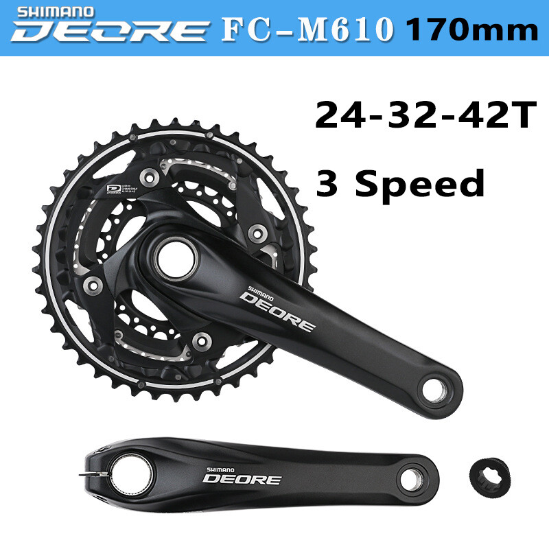 Shimano Deore FC-M610 3×10 Speed Crankset 42-32-24T 170mm （Not Box) - Main Image