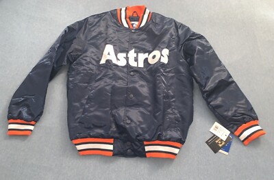 STARTER Houston Astros HEAVYWEIGHT SATIN Blue H ⭐️ Orange White