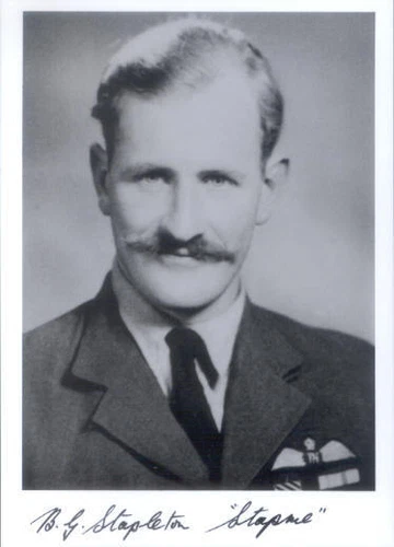 SPBB41 RAF photo signed Battle of Britain WWII WW2 Fighter Ace STAPLETON