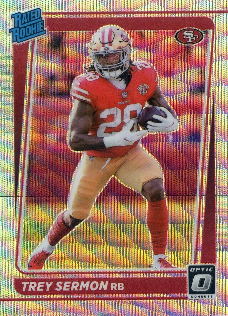 2021 Panini Donruss Optic TREY SERMON RC RATED ROOKIE #224 Wave Prizm /299 49ERS