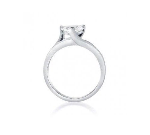 2.00Ct Trillion Cut CZ Channel Set Engagement Ring in 14k White Gold Finish - Bild 4 von 4