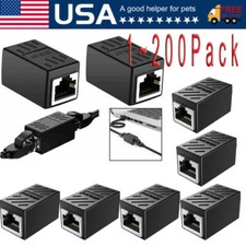 RJ45 Inline Coupler Cat6/Cat5e Ethernet Network Cable Extender Connector Lot