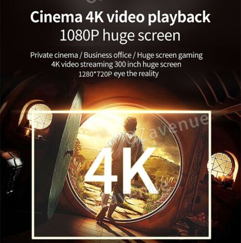 5G WiFi 4K 1080P Support Bluetooth Android Projector Outdoor Home Cinema HDMI AV - Picture 4 of 14