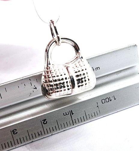 Bolso de mano colgante de plata de ley 925 con dije de joyería - Imagen 5 de 8