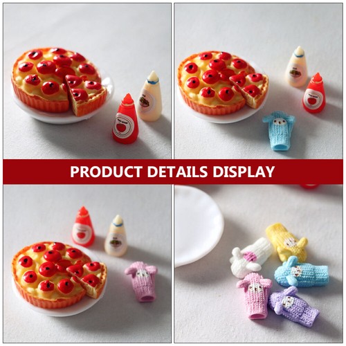 2 Sets Fruit Pizza Dinner Plate Toys Mini Dollhouse Food Toddler Model - Picture 7 of 12