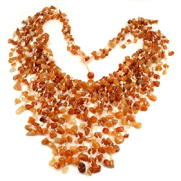 Collier de cornalines véritables pour ressentir l'énergie de la terre