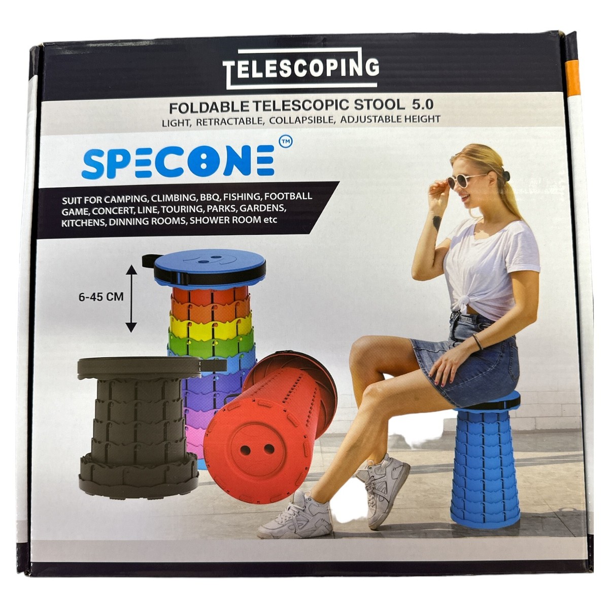 Foldable Telescopic Stool 5.0 (Red) | eBay