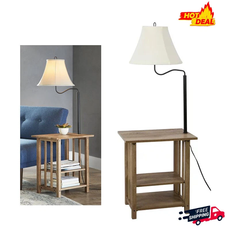 End table with attached hotsell lamp and magazine rack