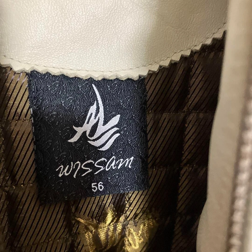 AL WISSAM leather embroidered all-over pattern jacket size 56 Statue Excellent - Image 4 of 4