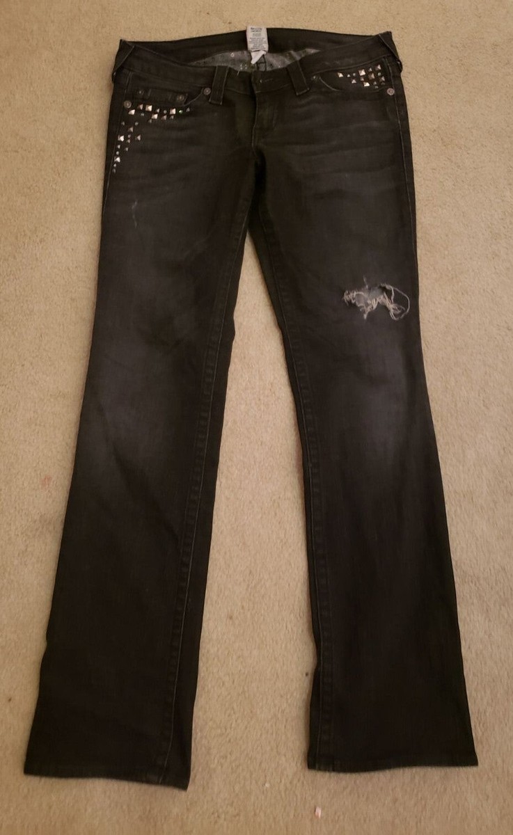 True religion black Jeans Women's Size 31 studs Johnny