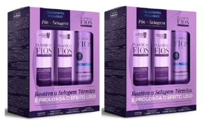 2x Cadiveu Home Care Plastica dos Fios Kit Liso Magico Shampoo Cond Post Sealing