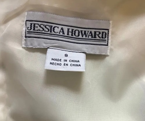 Jessica Howard Missy mehrfarbiges Baumwollkleid gefüttert, mit Gürtel Größe 8 - Bild 6 von 12