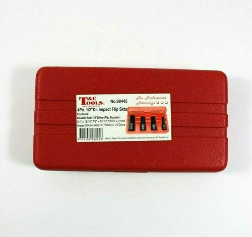 T&E Tools 4pc. 1/2" Dr. Impact Flip Skts #98445, Brand New - Picture 1 of 2