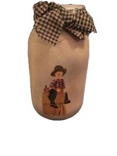 Mason Jar Painted Scarecrow Fall Decor