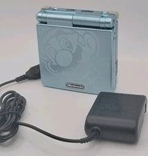 Nintendo Game Boy Advance SP W/ Charger 101 IPS V2 | Back-lit Pearl Blue Mario