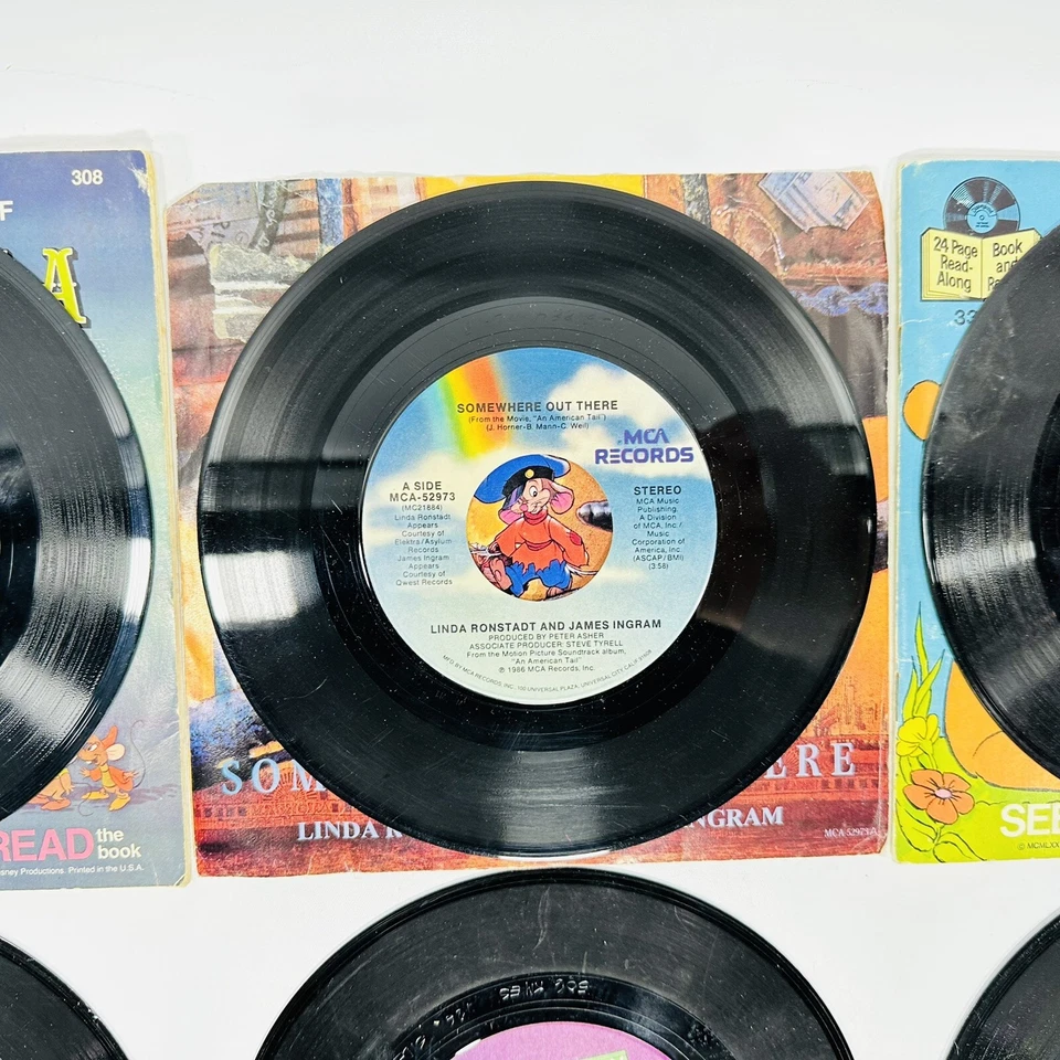 Walt Disney Lote De 6 101 Dalmations & Story & Song LP De Vinil Anos 60 Totally Minnie - Imagem 3 de 4